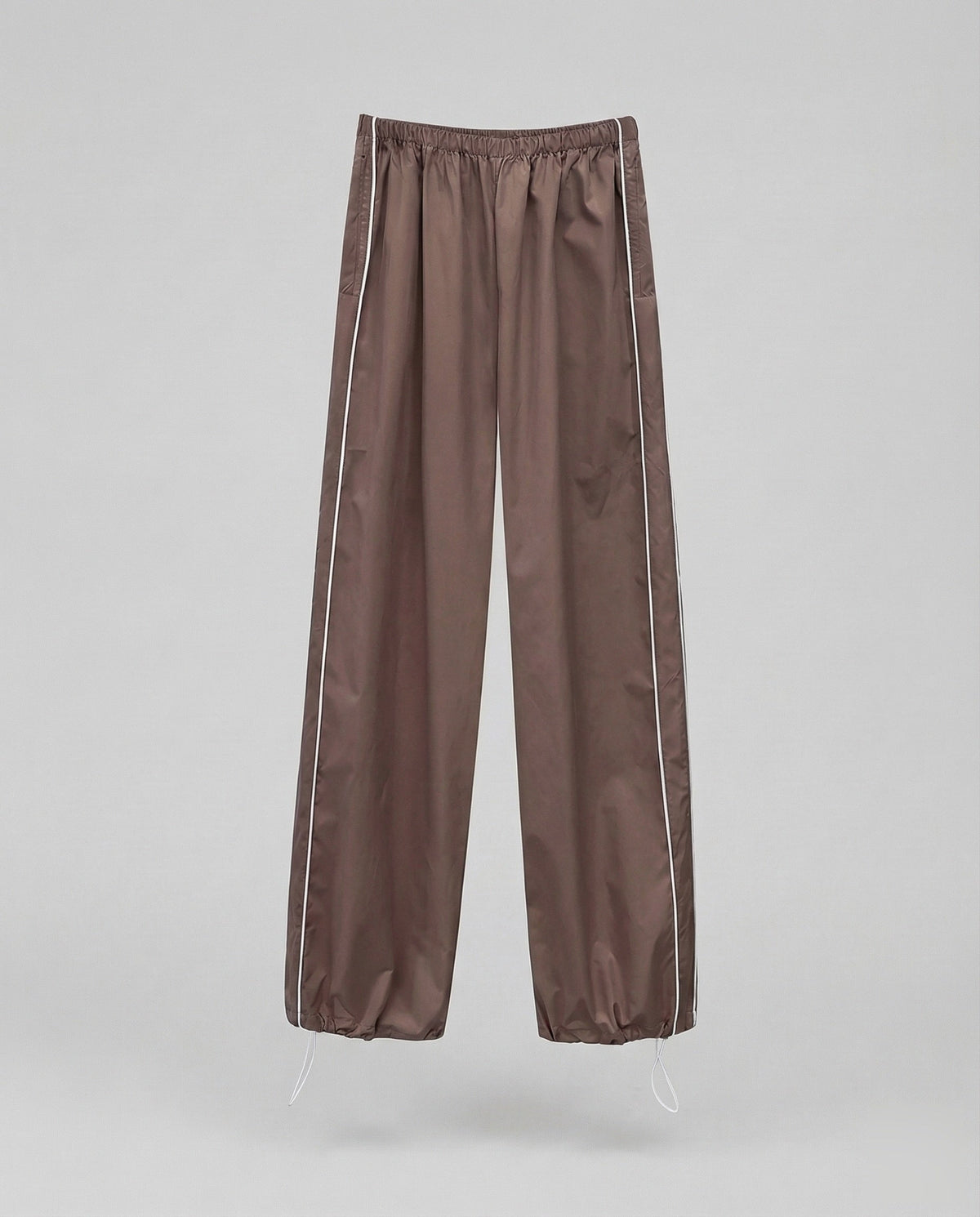 Women's Nylon Track Pants with Adjustable Drawstring Hem