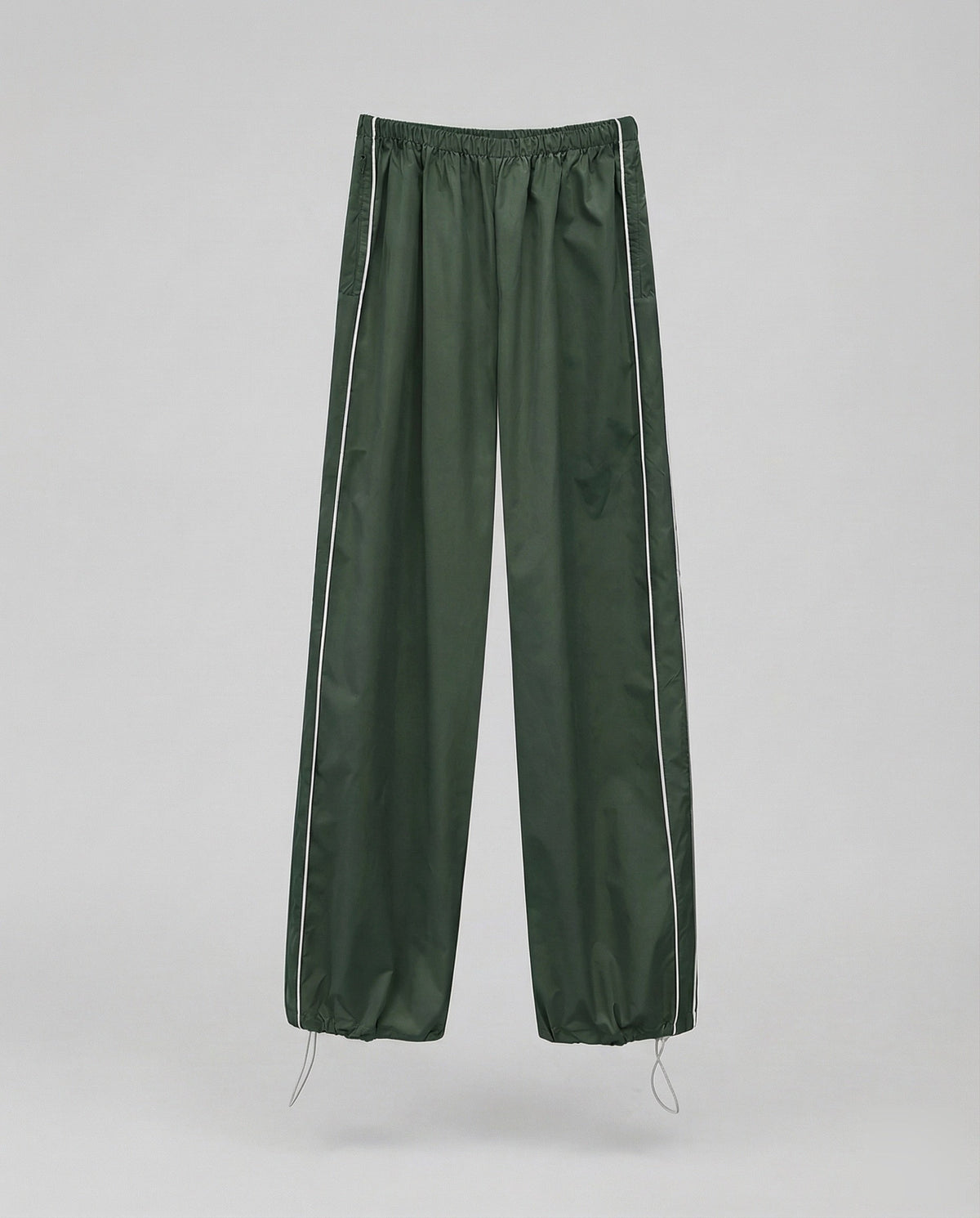 Women's Nylon Track Pants with Adjustable Drawstring Hem