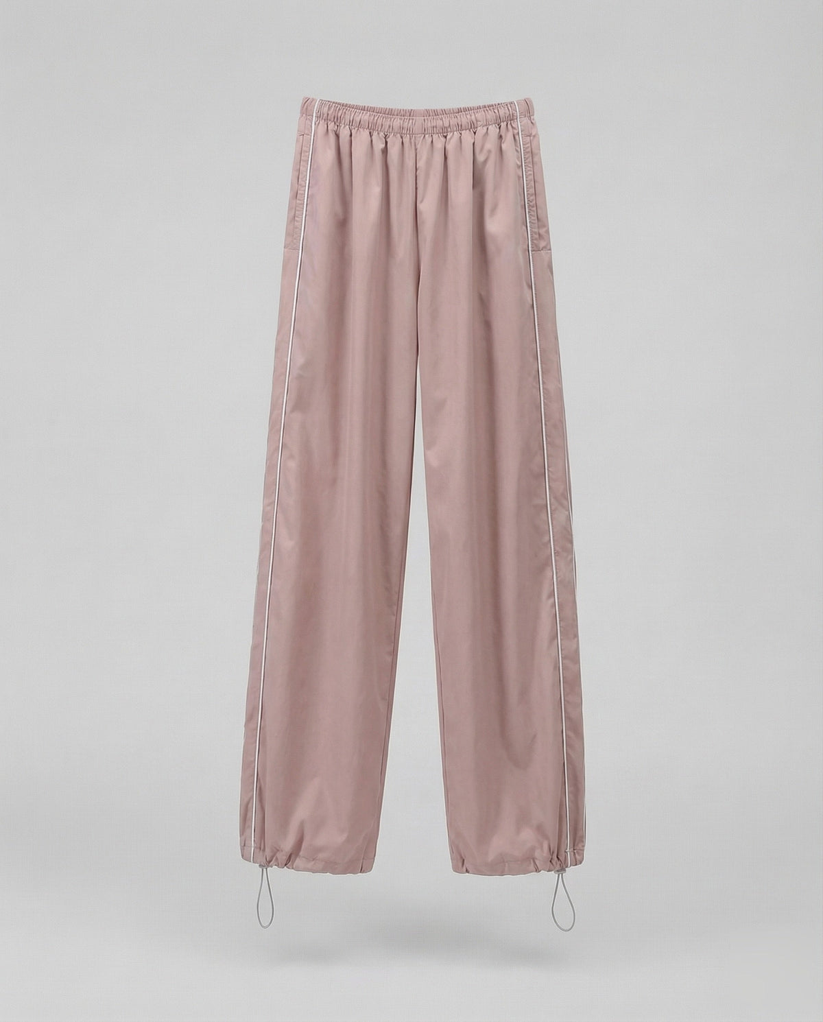 Women's Nylon Track Pants with Adjustable Drawstring Hem