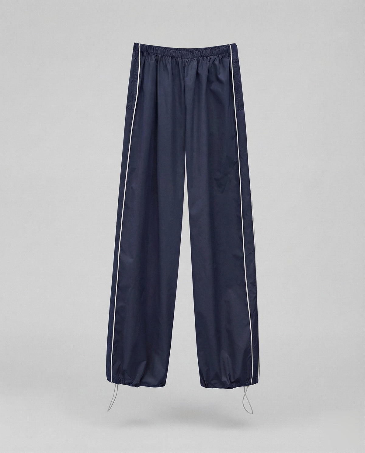 Women's Nylon Track Pants with Adjustable Drawstring Hem