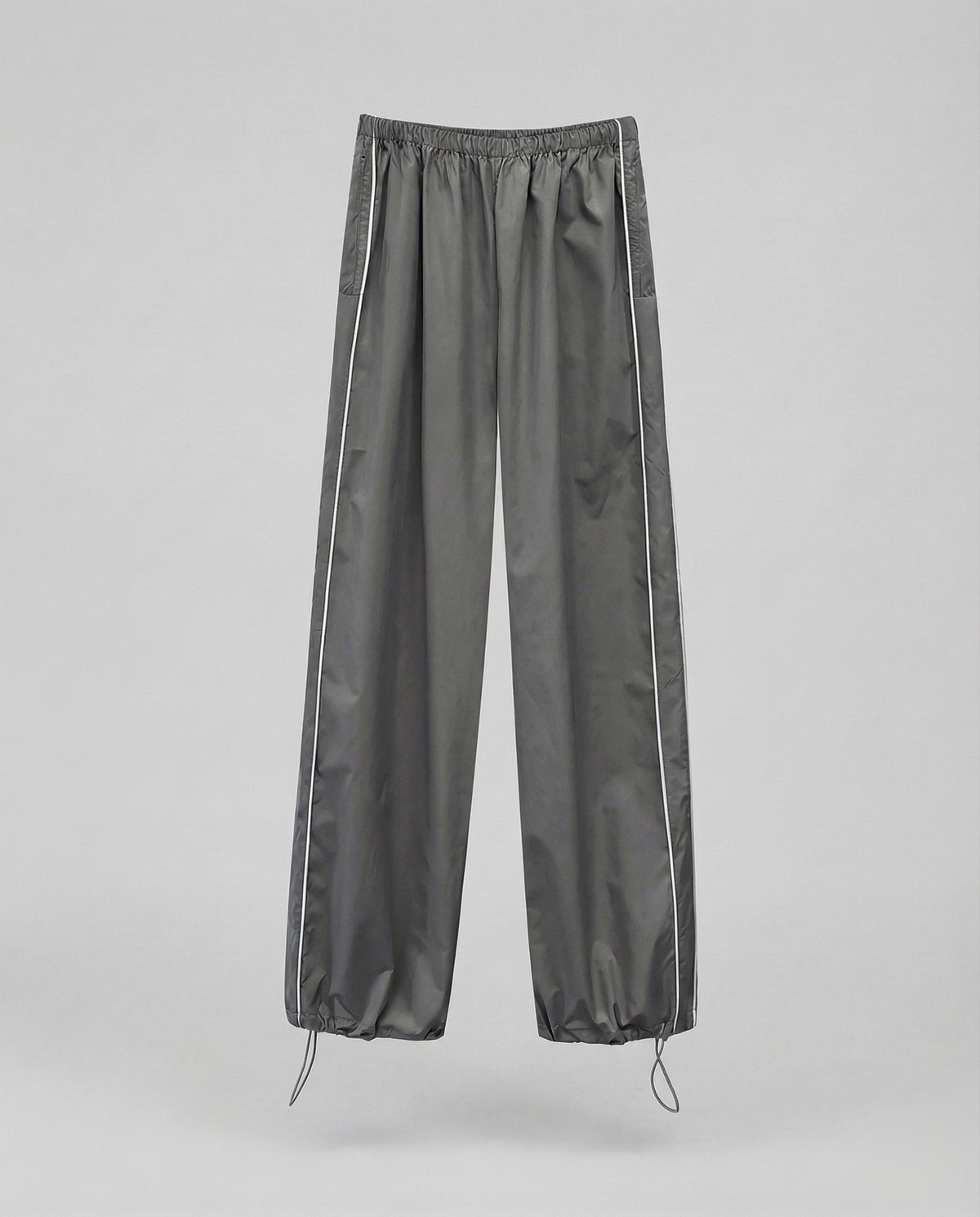 Women's Nylon Track Pants with Adjustable Drawstring Hem