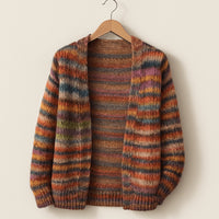 Women's Open-Front Striped Knit Cardigan
