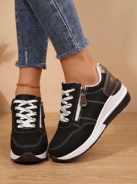 Women's Orthopedic Lace-Up Wedge Walking Sneakers