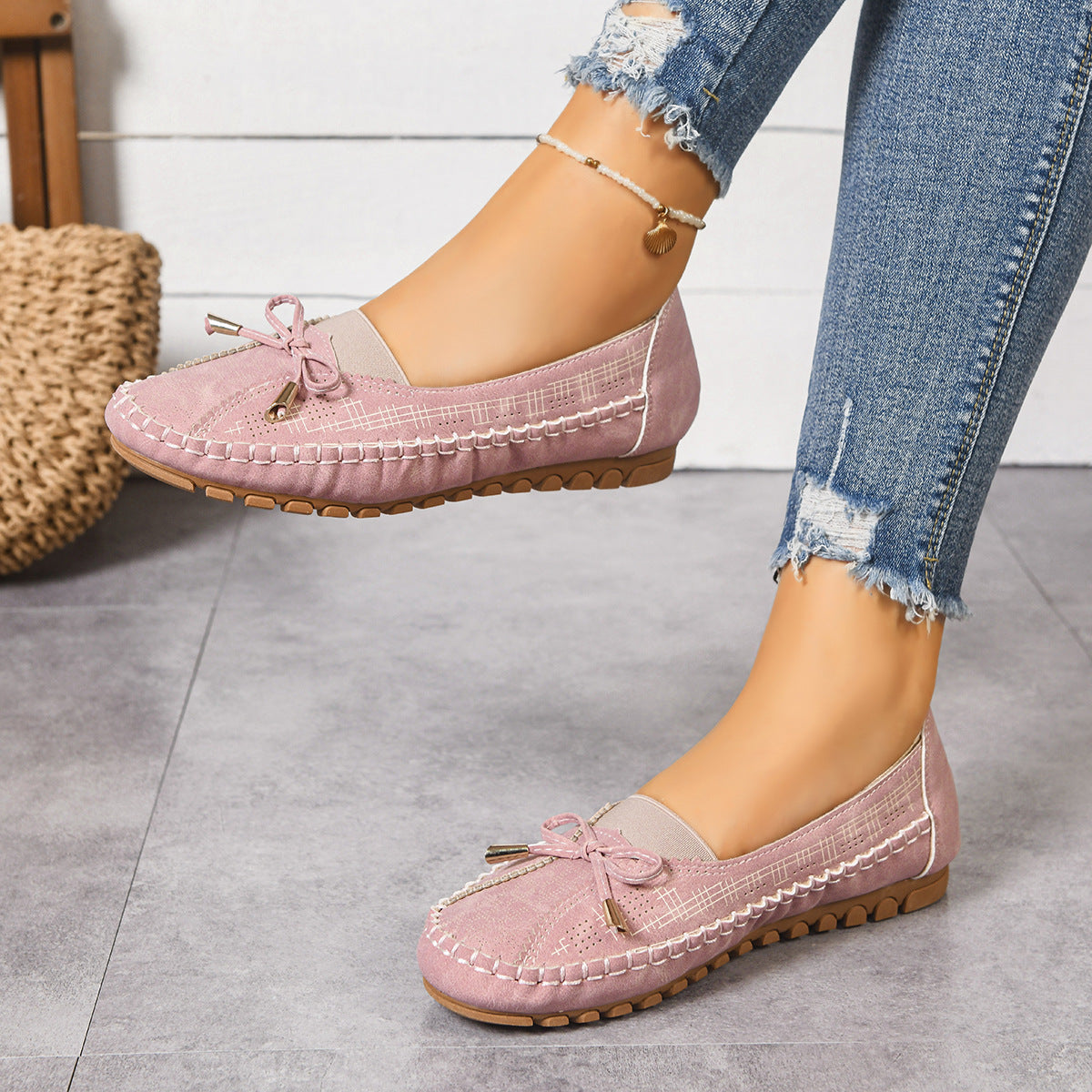 Mocassins orthopédiques pour femme, coupe large et confort rembourré, à enfiler