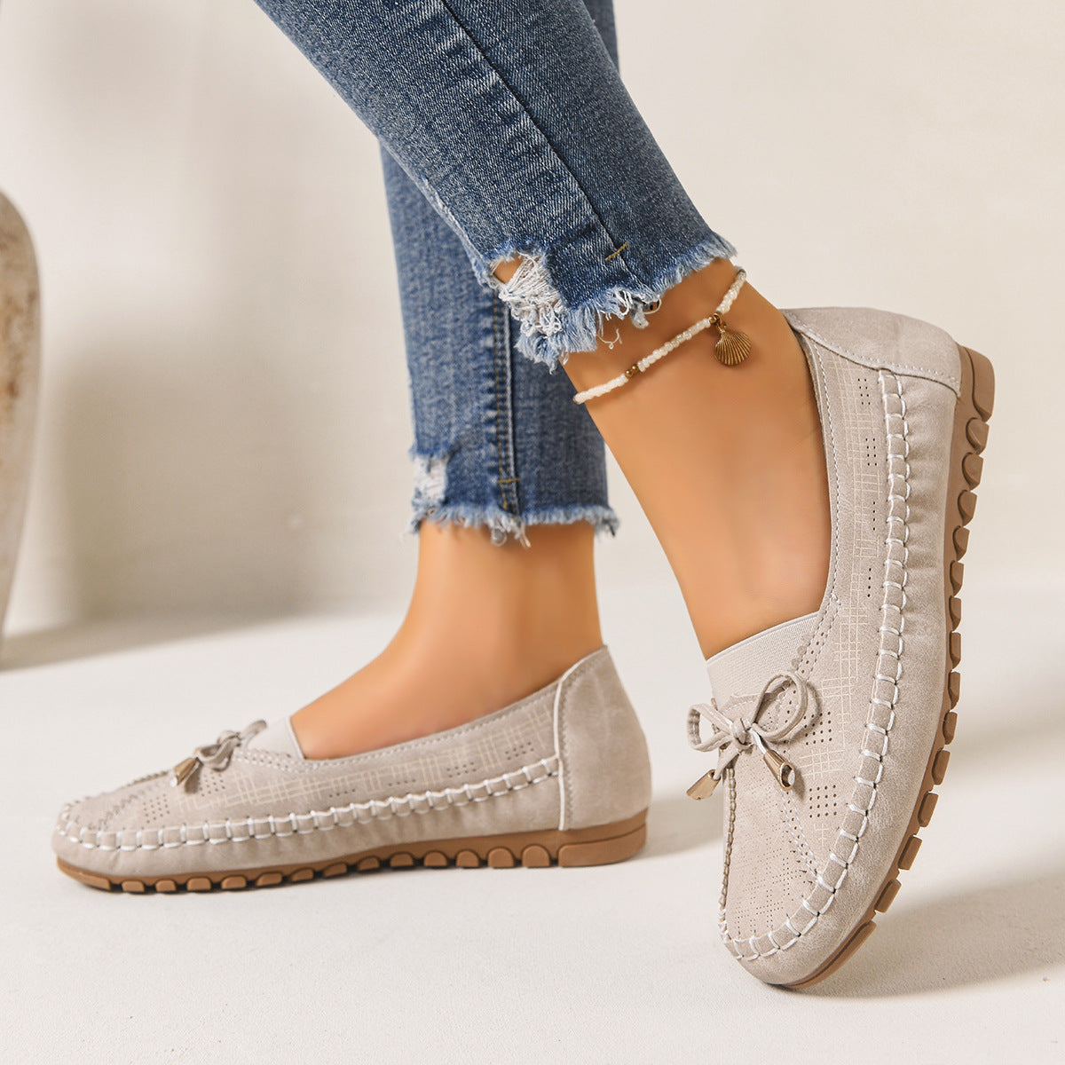 Mocassins orthopédiques pour femme, coupe large et confort rembourré, à enfiler