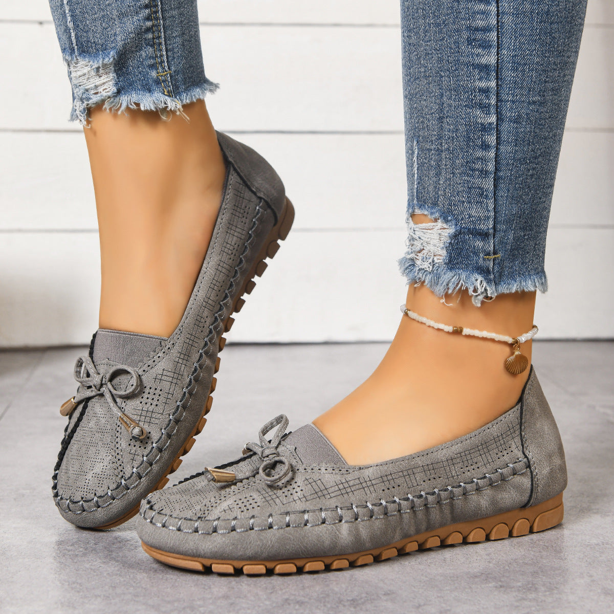 Mocassins orthopédiques pour femme, coupe large et confort rembourré, à enfiler