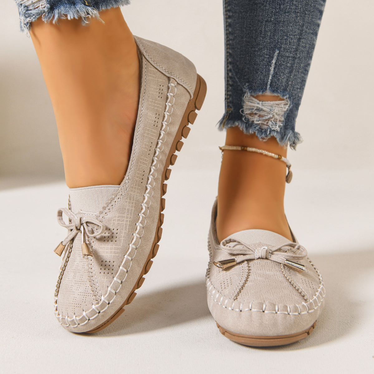 Mocassins orthopédiques pour femme, coupe large et confort rembourré, à enfiler