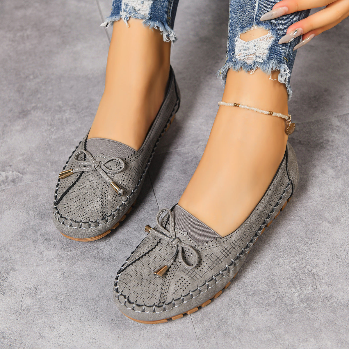 Mocassins orthopédiques pour femme, coupe large et confort rembourré, à enfiler