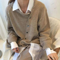 Women's Oversized Chunky Knit Button-Front Ribbed Cardigan