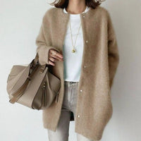 Women's Oversized Fluffy Snap-Front Winter Cardigan