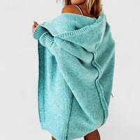 Women's Oversized Hooded Open-Front Knit Cardigan