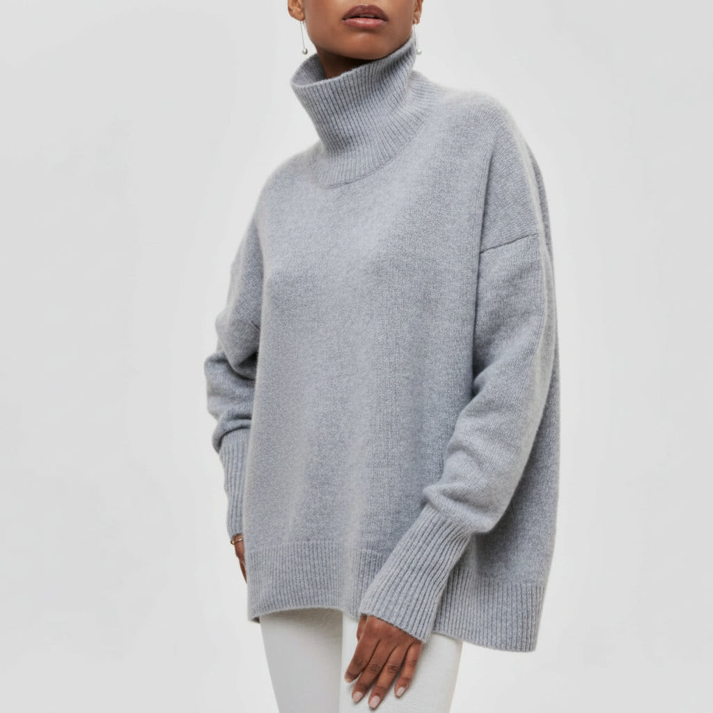 Women's Oversized Long-Sleeve Turtleneck Sweater