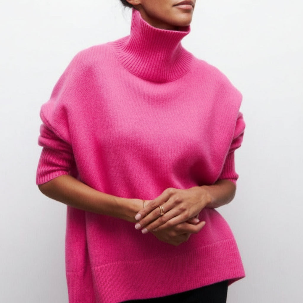 Women's Oversized Long-Sleeve Turtleneck Sweater