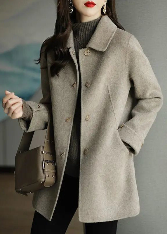 Women's Oversized Long Wool Coat with Buttons