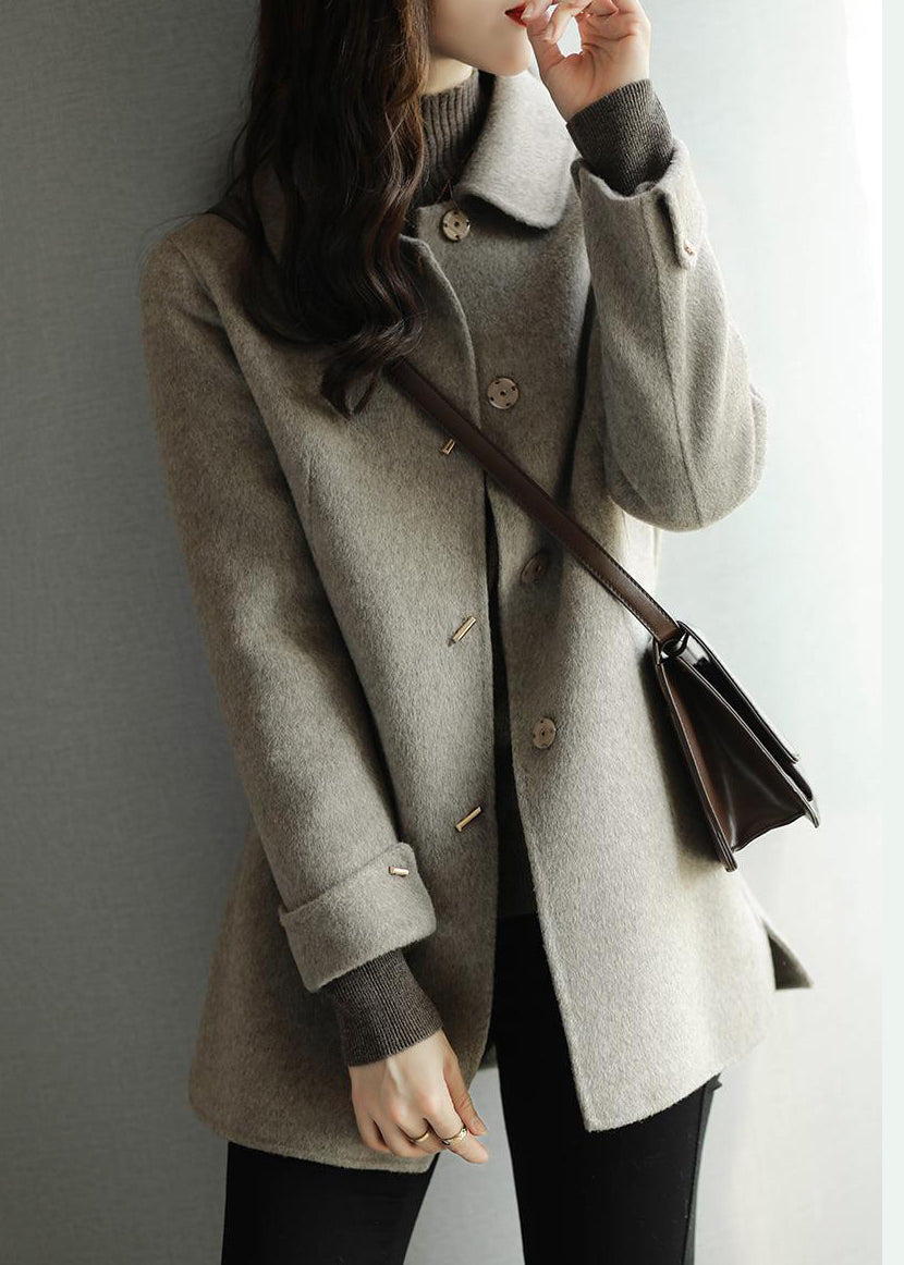 Women's Oversized Long Wool Coat with Buttons