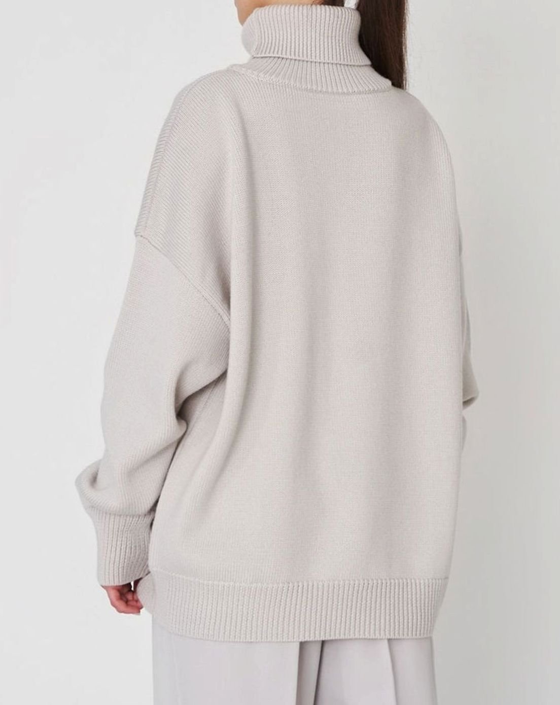 Women's Oversized Turtleneck Ribbed Knit Pullover Sweater
