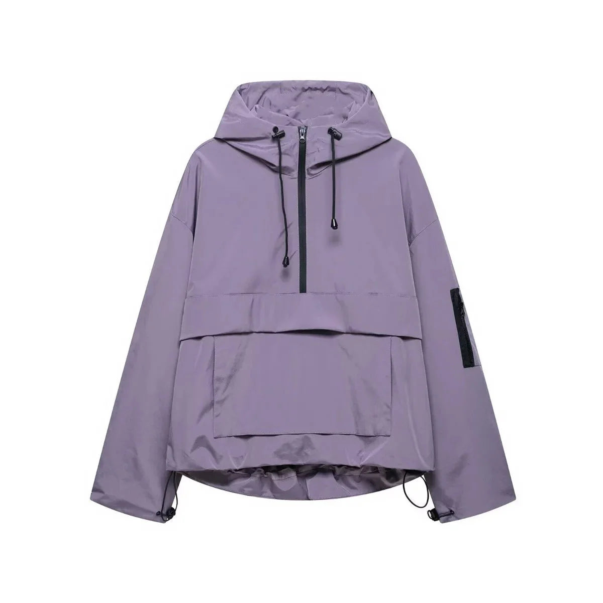 Women's Padded Half-Zip Hooded Anorak Jacket