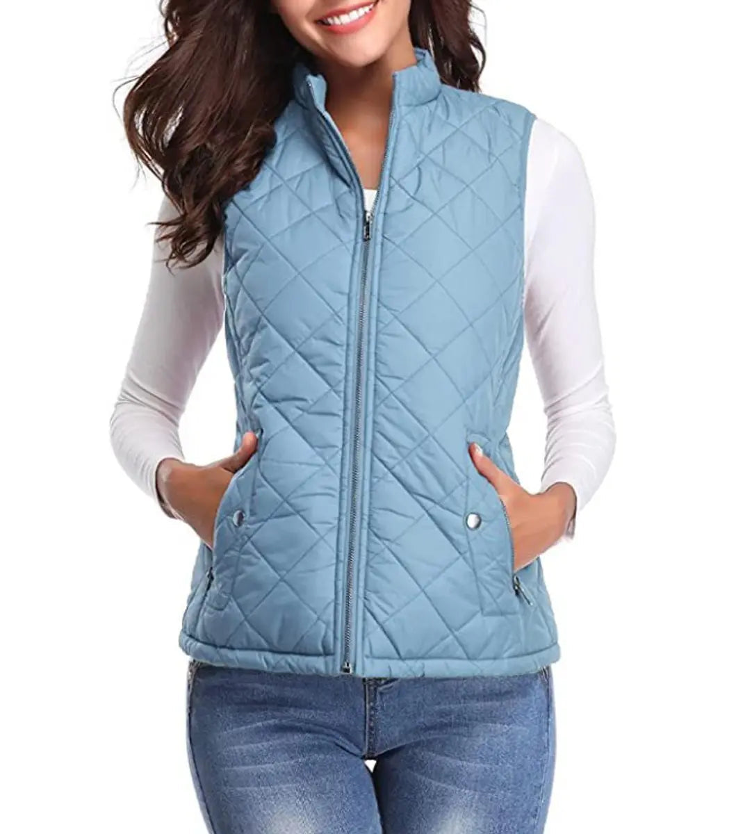 Women's Quilted Zip-Up Lightweight Puffer Vest