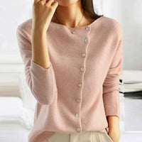 Women's Relaxed Fit Button-Front Cardigan Knit Sweater
