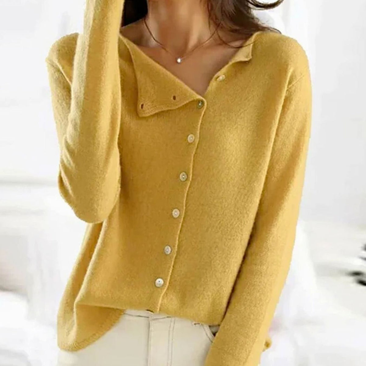 Women's Relaxed Fit Button-Front Cardigan Knit Sweater