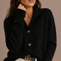 Women's Relaxed-Fit Collared Button-Up Knit Cardigan Sweater