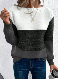 Women's Relaxed-Fit Color-Block Cashmere Sweater