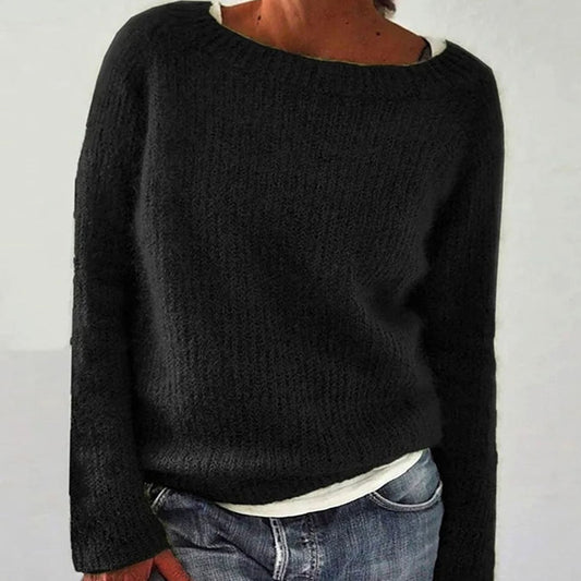 Pull-over en maille douce à coupe décontractée pour femme
