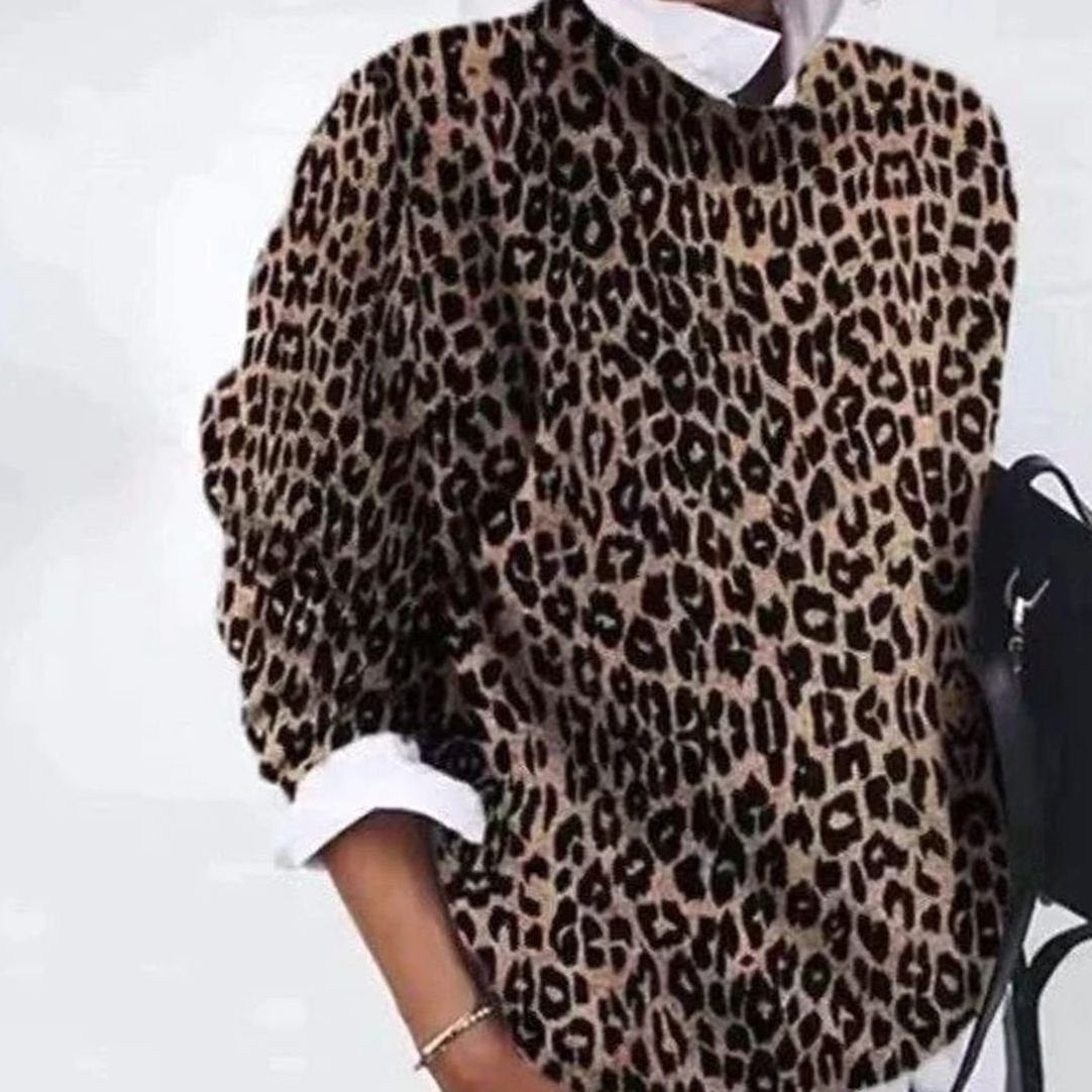 Women's Retro Floral Long-Sleeve Knit Jumper