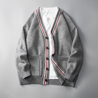 Women's Retro Striped Knit Cardigan