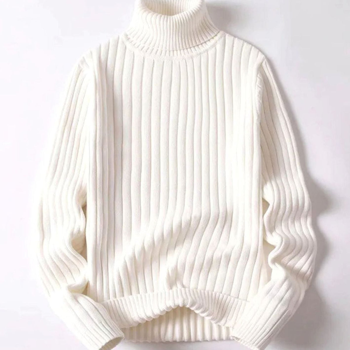 Women's Ribbed Roll-Neck Knit Sweater
