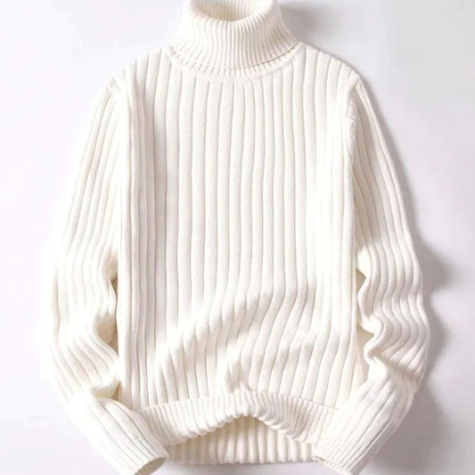 Women's Ribbed Roll-Neck Knit Sweater