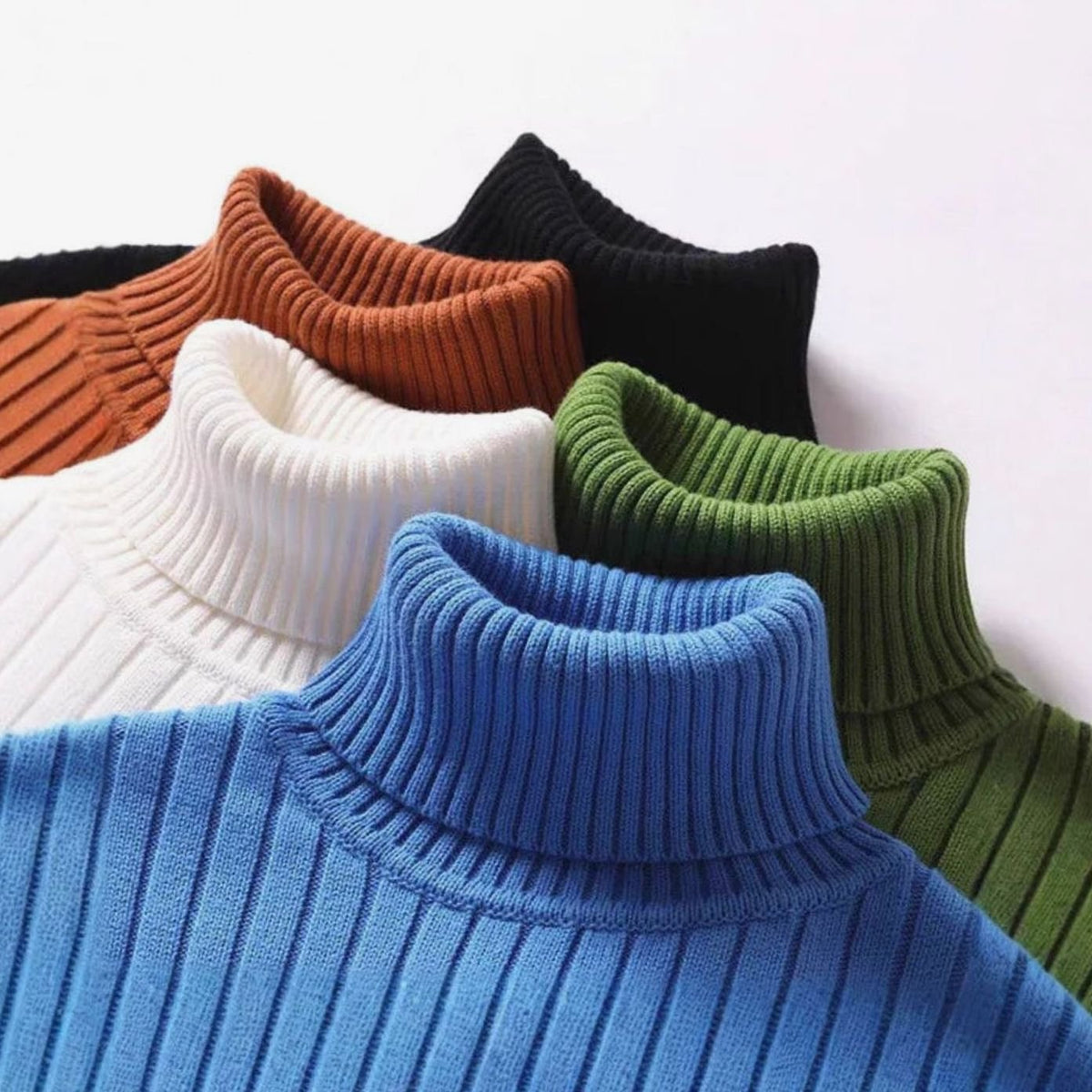 Women's Ribbed Roll-Neck Knit Sweater