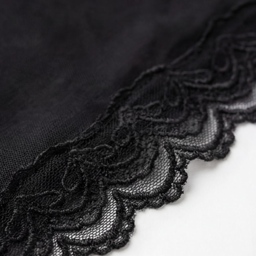Robe nuisette transparente pour femme en dentelle brodée