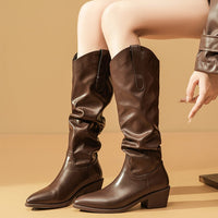 Women's Slouch Boots with Block Heel