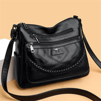 Sac à bandoulière en cuir souple pour femmes