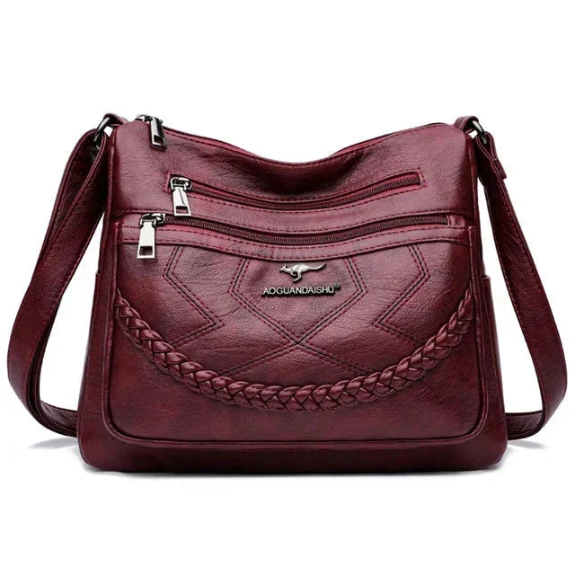 Sac à bandoulière en cuir souple pour femmes
