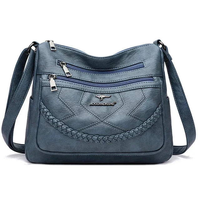Sac à bandoulière en cuir souple pour femmes