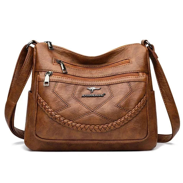 Sac à bandoulière en cuir souple pour femmes
