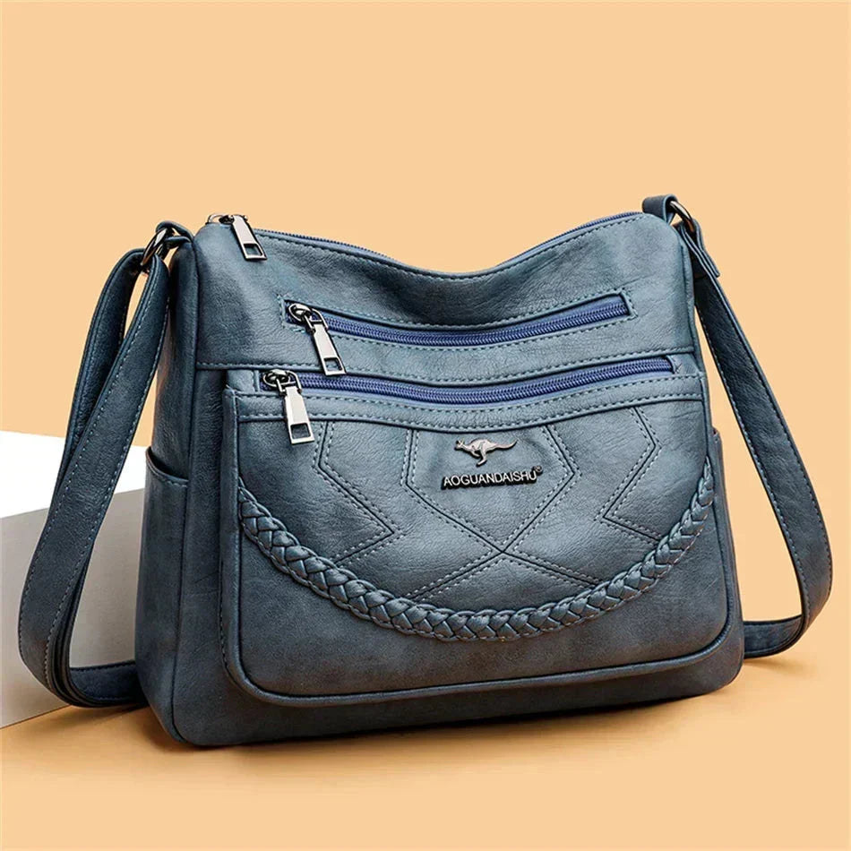 Sac à bandoulière en cuir souple pour femmes