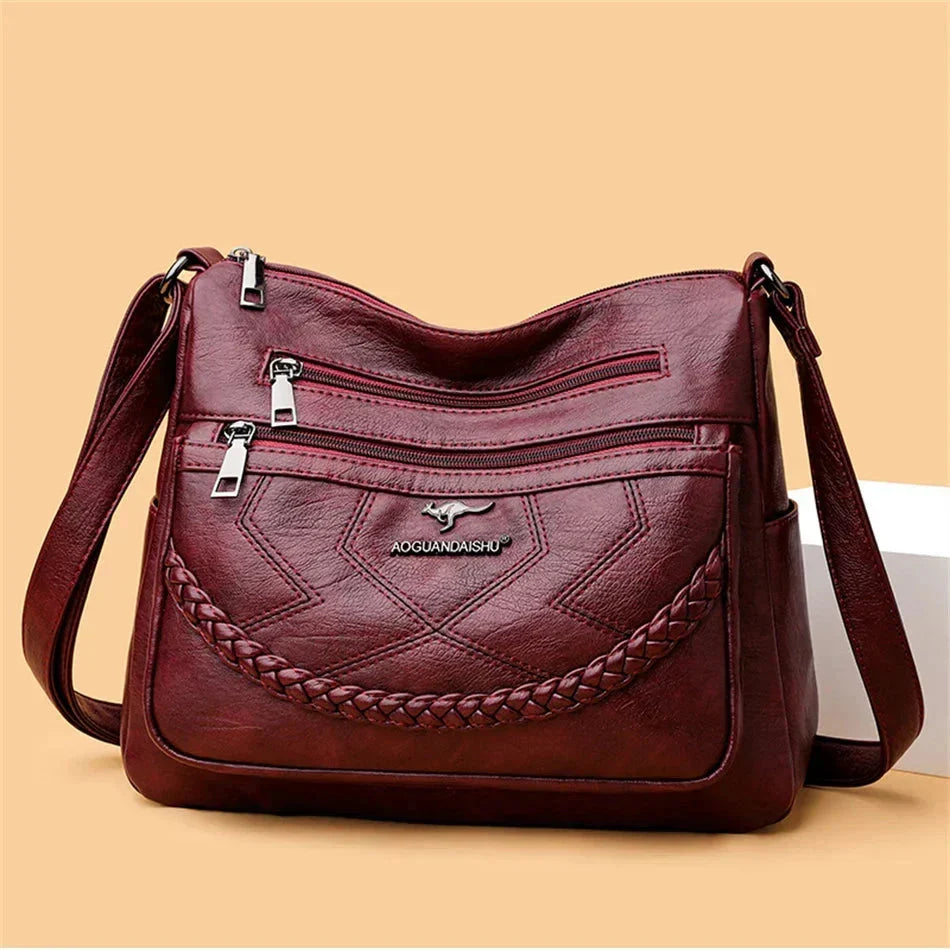 Sac à bandoulière en cuir souple pour femmes