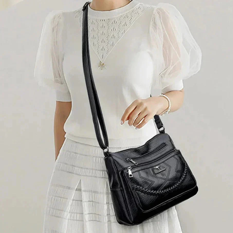 Sac à bandoulière en cuir souple pour femmes