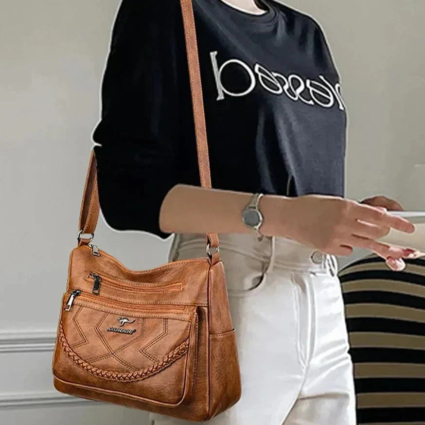 Sac à bandoulière en cuir souple pour femmes