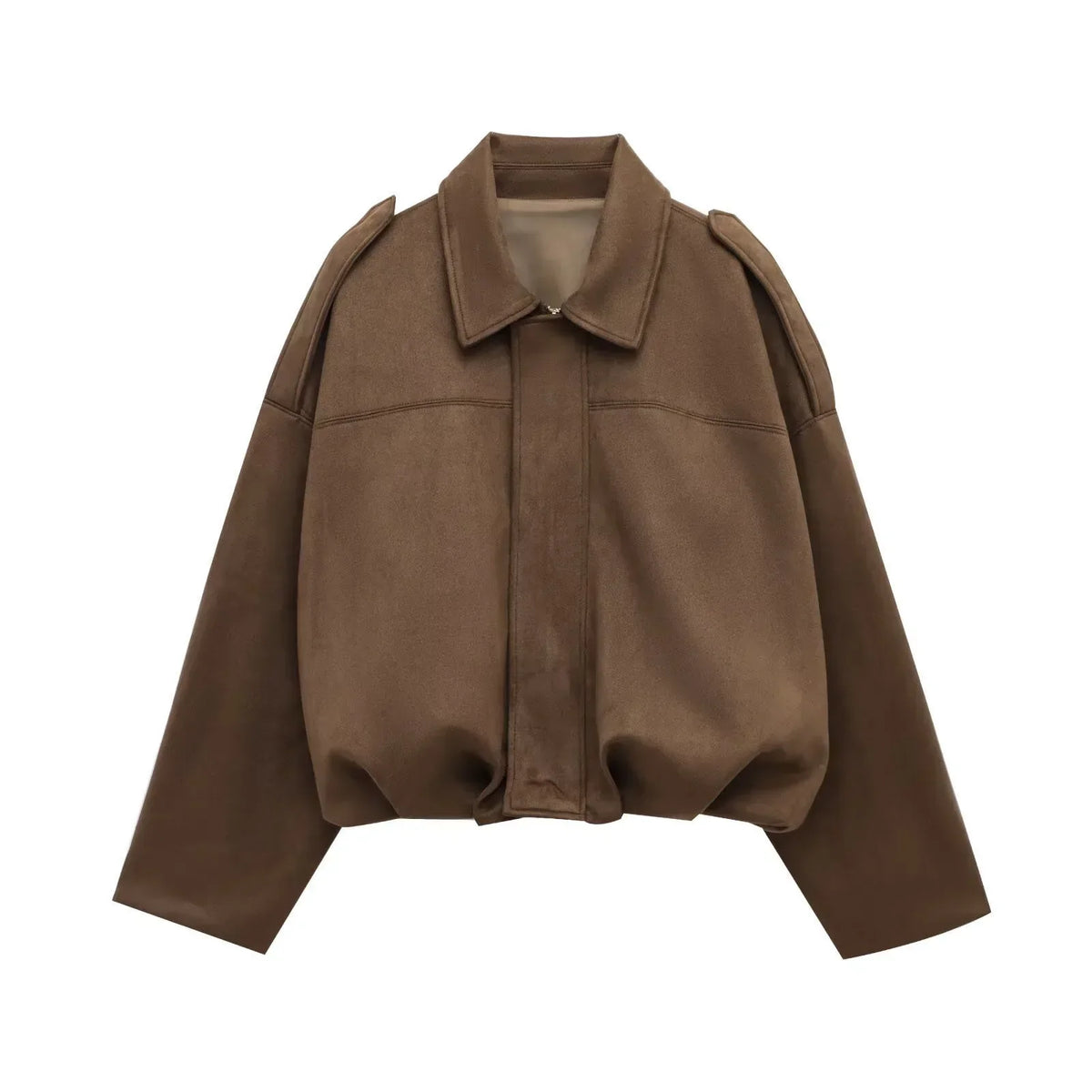 Women's Soft Oversized Suede Jacket for Stylish Everyday Wear