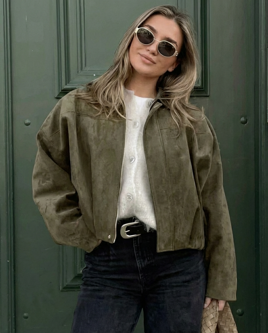 Women's Soft Oversized Suede Jacket for Stylish Everyday Wear