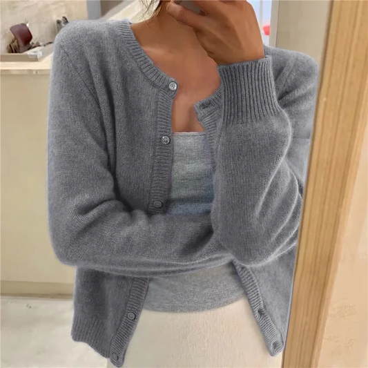 Gilet en maille uni pour femme