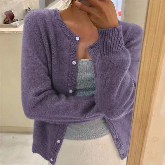 Women's Solid Knit Cardigan