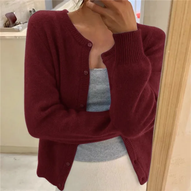 Women's Solid Knit Cardigan