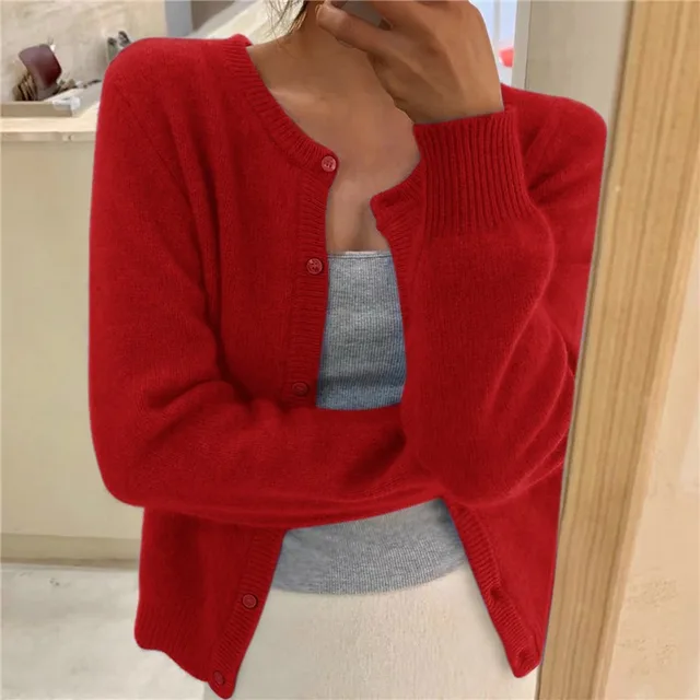 Women's Solid Knit Cardigan