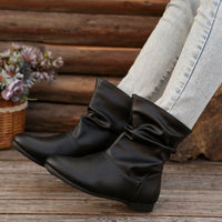 Bottines élégantes pour femme avec design froncé raffiné et tige douce