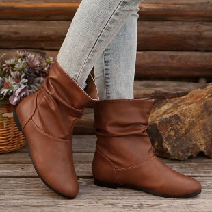 Bottines élégantes pour femme avec design froncé raffiné et tige douce